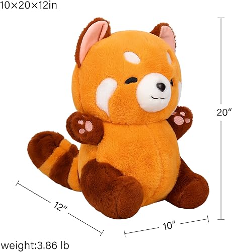 Miniatura 3 de Peluche de panda rojo, lindo panda de peluche, regalo para niñas y niños, 23.6 pulgadas