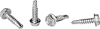 Vista 1 de #10 x 34 '' Cabeza de arandela hexagonal Autoperforante Tek Tornillo Acero Chapado en Zinc para Fijar chapa de acero o acero a metal - Caja de 100