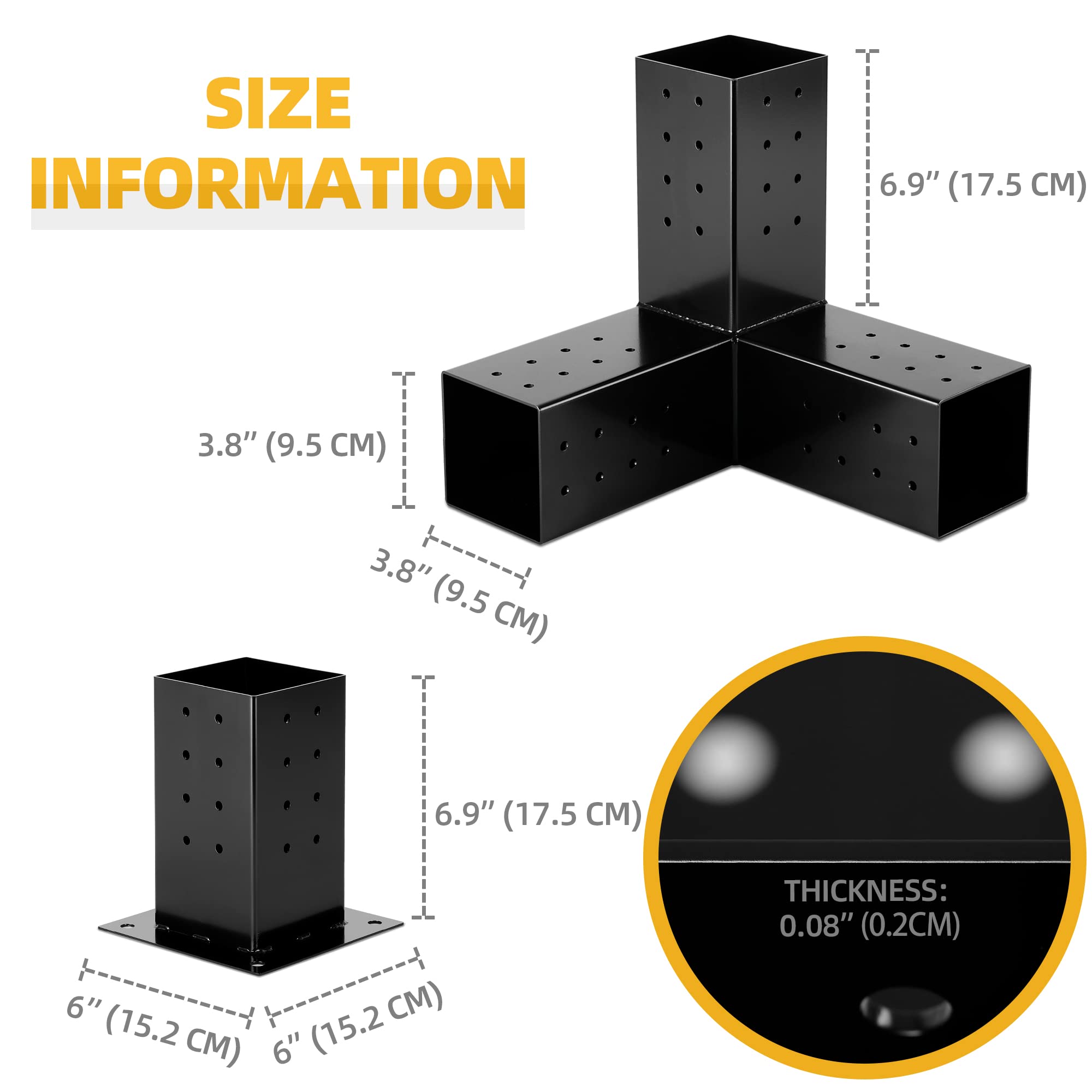 Buy Pergola Kit Wood Stand Kit with Steel Brackets, (8 Pcs), Pergola