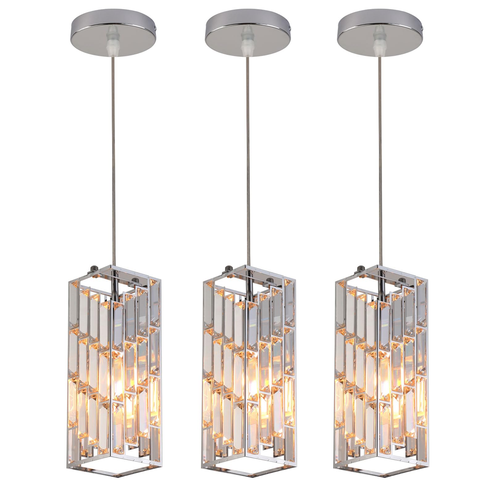 Oświetlenie kryształowe, zestaw 3 nowoczesnych żyrandoli, nordycka wisząca lampa sufitowa do jadalni, kuchni, wyspy sypialni, lamp wiszących