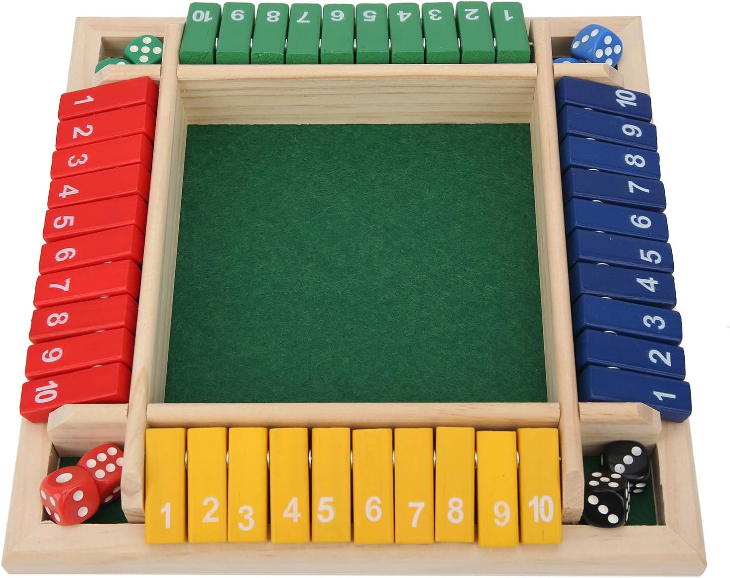 Shut the Box Game Wooden,Left Right Center Dice Game for Kids Adults,Family Classroom Home Party or Pub
