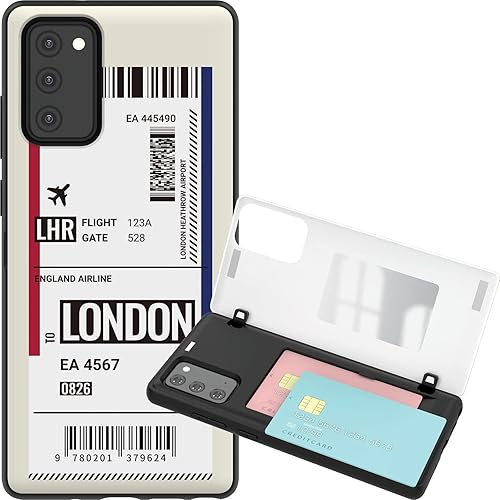 Miniatura 1 de JUST4YOU Funda tipo cartera para Galaxy Note 20 con tarjetero con cierre magnético automático, cubierta de parachoques de espejo oculto (verde)