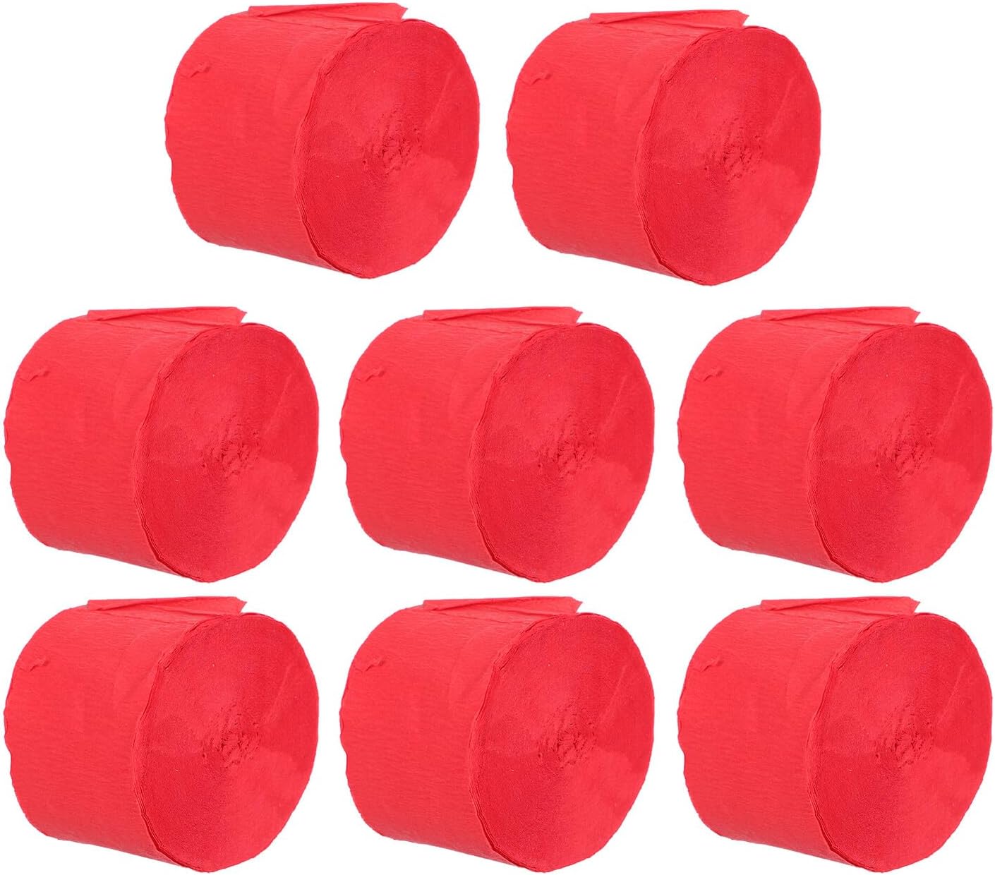 Cabilock 8 Rolls Deep Red Crepe Paper Streamers for Christmas Party Decorations, Wrinkled Paper Rolls for Indoor Outdoor Festive Crafting and DIY Supplies