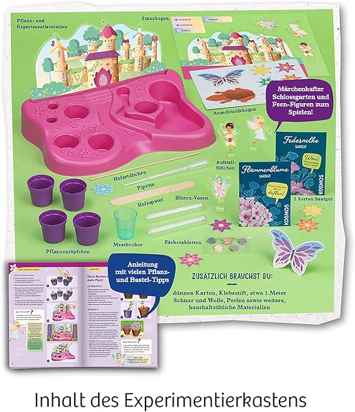 KOSMOS 632144 Feen-Garten, Züchte EIN Zauberhaftes duftendes Blütenmeer, Pflanz- und Experimentierstation inkl.2 Sorten Saatgut, Experimentierkasten für Kinder ab 6 Jahre - 3