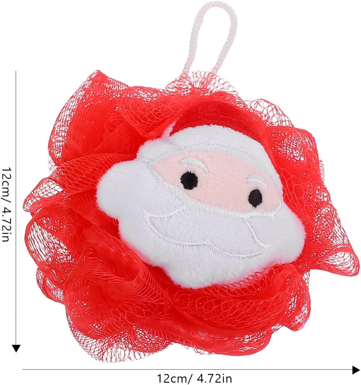 KALLORY 3pcs Christmas Bath Loofah Santa Claus Xmas Tree Mesh Pouf Ball Shower Sponge Body Scrubber for Bathroom Body Puff Scrubbers for Skin Exfoliating