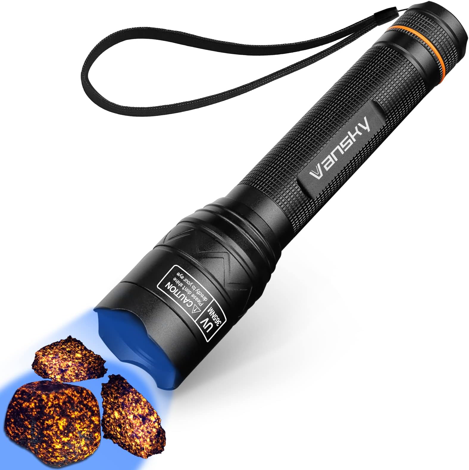 Vansky UV Light Blacklight 365nm: UV Torch, Pet Urine Detector for Dog Cat Rock Hunting (Batteries Included)