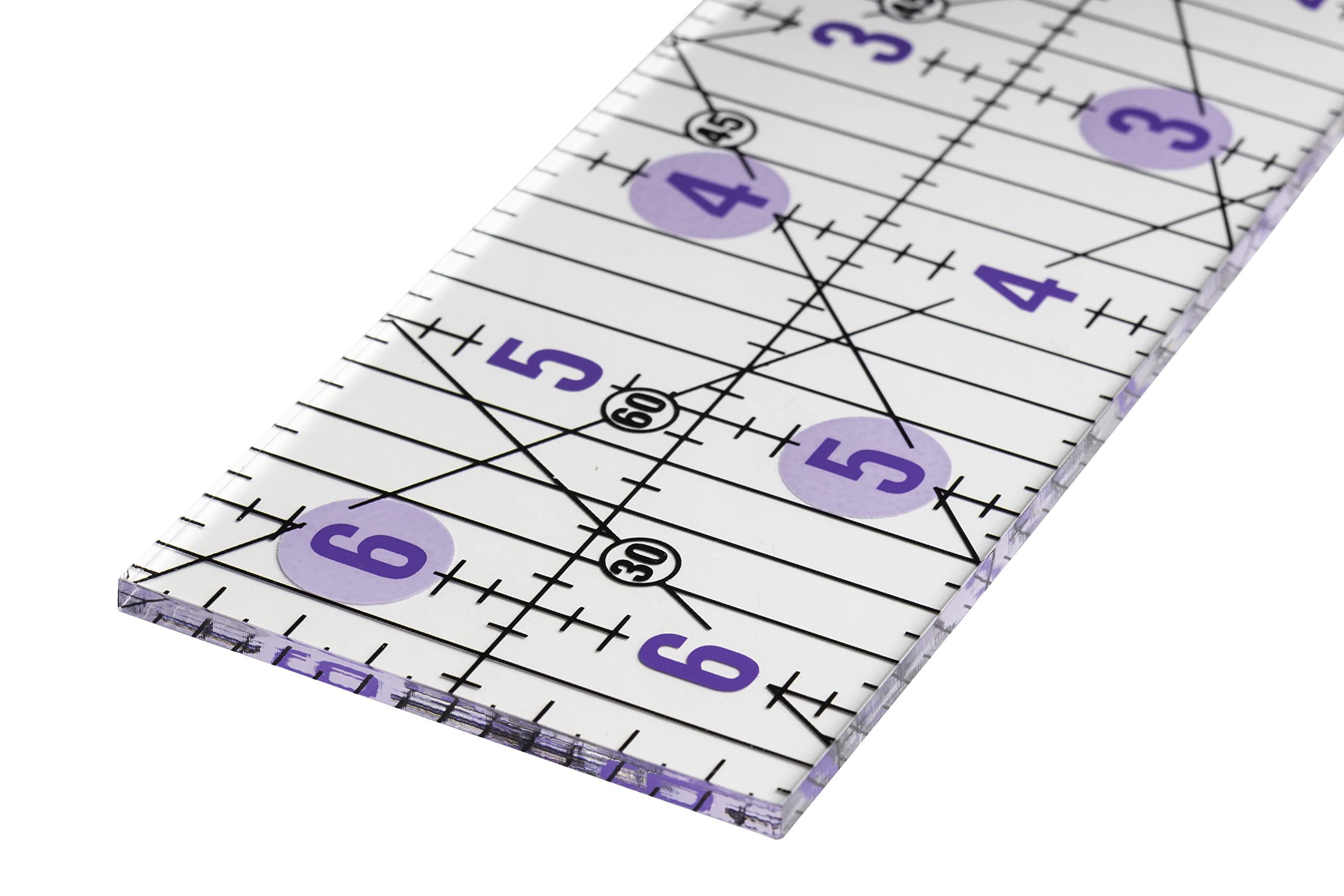 The Quilted Bear Quilting Rulers, Transparent Acrylic Non-Slip Quilting & Sewing Ruler with Precise Black Lines & 30 - Image 3