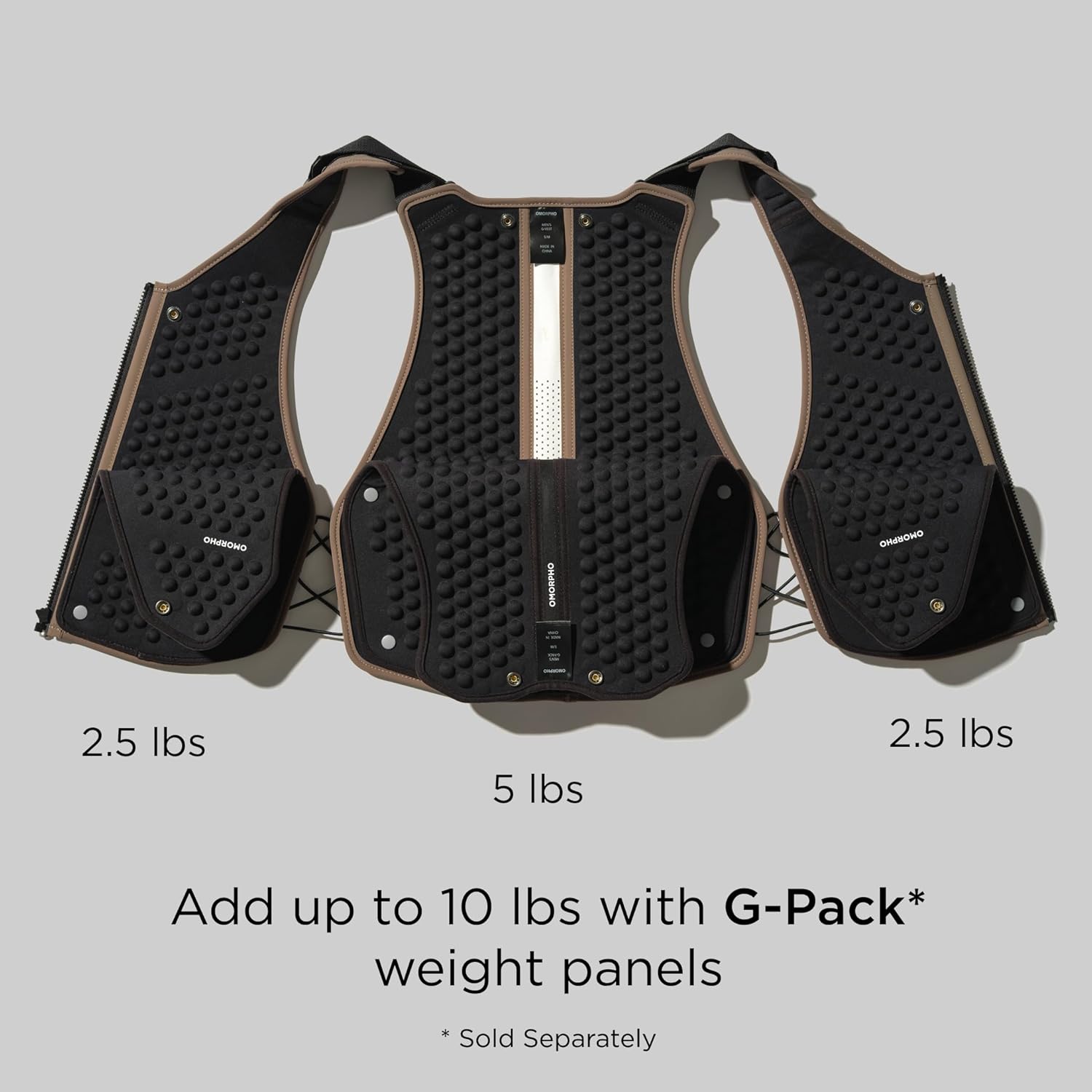 OMORPHO Men's G-Vest Icon, 10 lb (up to 20 lb with addition of G-Pack), weighted vest for men, low-profile, fully adjustable, comfort fit. Great for walking, hiking, running and training.