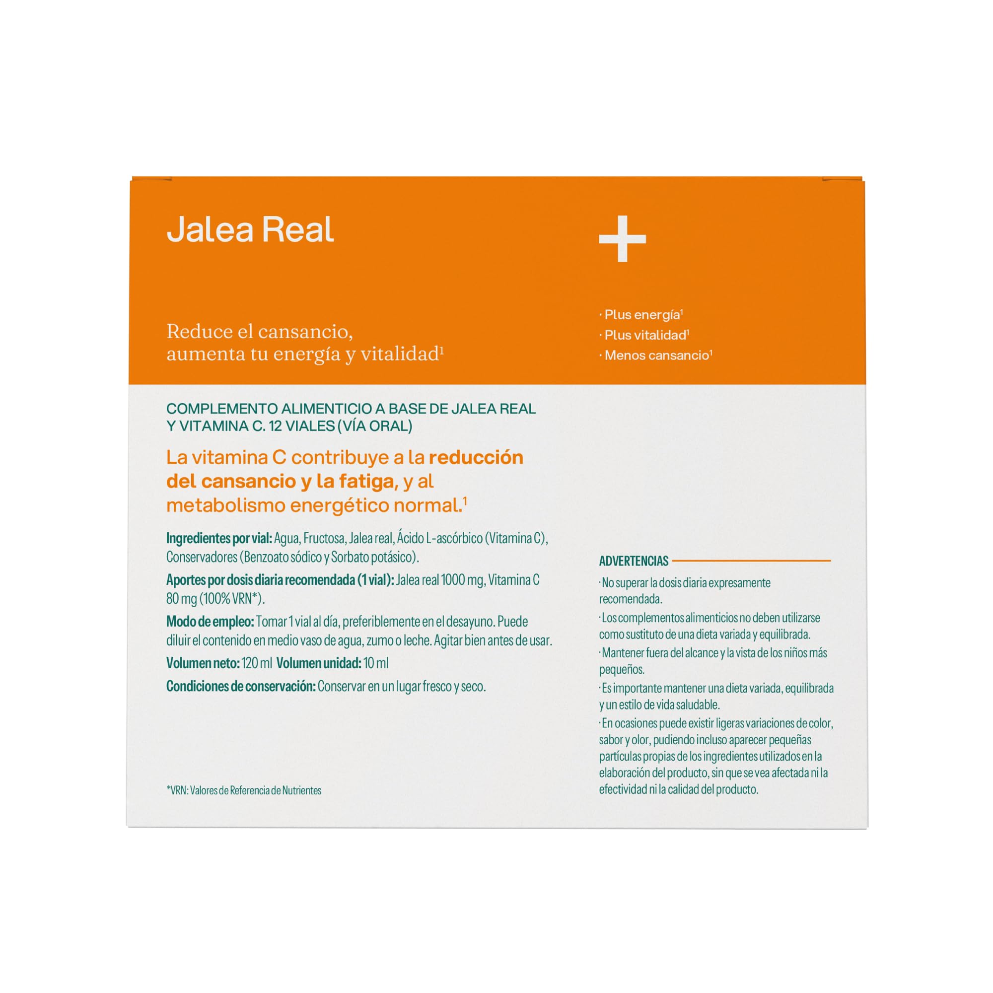 Vive+ Jalea Real – 12 Viales – Suplemento Energético Natural con Vitamina C – Refuerza el Sistema Inmunológico y Reduce el Cansancio – Fórmula Concentrada para Vitalidad y Bienestar