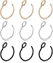 D.Bella 20G Fake Piercing Jewelry Hoop for Faux Lip Septum Nose Ring Set,8mm