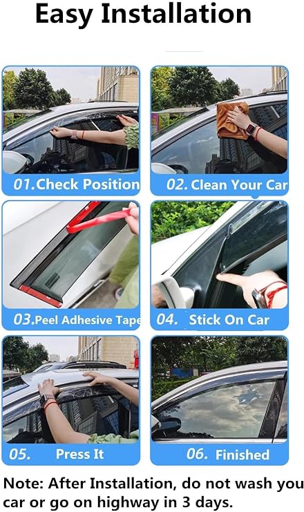 SKINII Wind Deflectors WellVisor Window Visor For VW For Golf 6 MK6 Hatchback 2009-2013 Rain Guard Deflector Awnings And Shelters Car Wind Deflectors