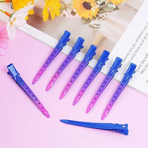 Miniatura 5 de Bantoye - Paquete de 24 pinzas de pato, 3.35 pulgadas de metal a prueba de óxido con agujeros para peinar el cabello, colorear el cabello, degradado