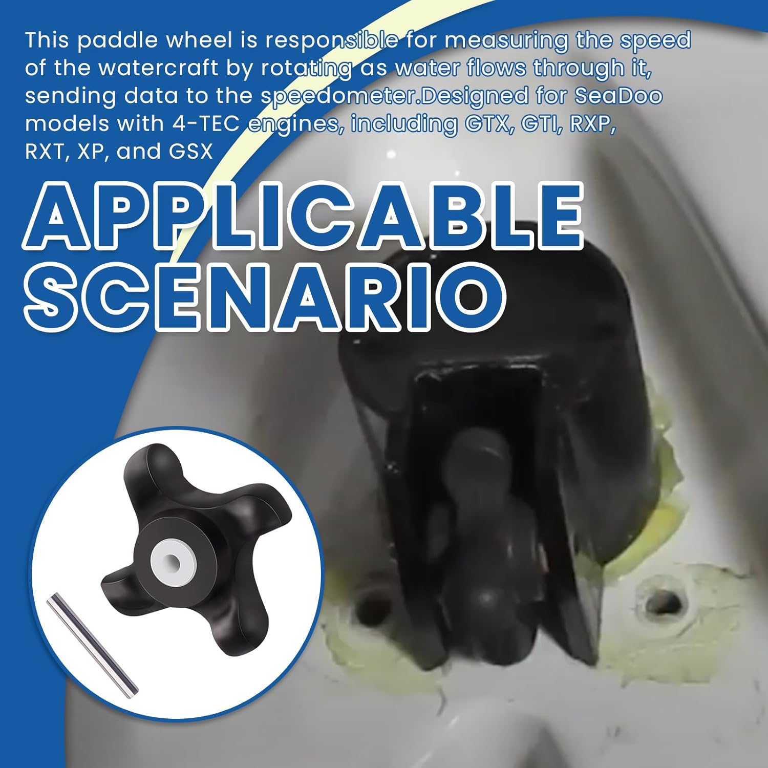 Paddle Wheel for Speed Sensor Speedometer Compatible with Sea Doo 2003-2007 GTX 4-TEC Limited&GTX 4-TEC Wake, 2003-2006 GTX 4-TEC SC, 2008-2010 GTI SE 130&155, 2004-2007 RXP, 2005-2009 RXT