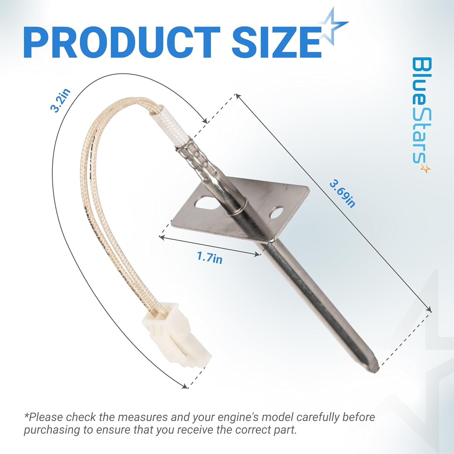 [2026 Upgraded] Ultra Durable DG32-00002B EBG61305805 Range Oven Temperature Sensor Probe by BlueStars - Compatible with Samsung, LG Oven - Replaces PS4240743 DG32-00002A 6322B62214A PS11732697