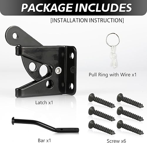 Miniatura 5 de Pestillo de puerta autoblocante para valla de madera resistente, cerradura automática de puerta de palanca de gravedad con cierres más largos y