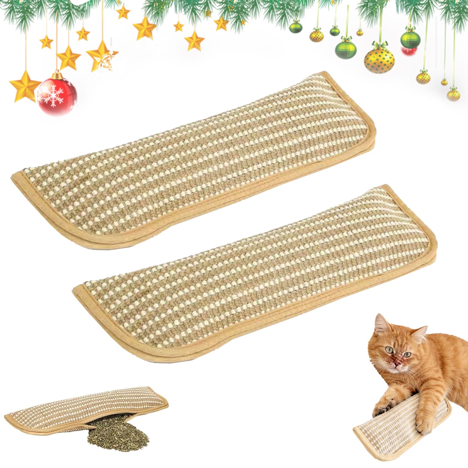 2PCS Catnip Kicker Pillow, Teeth Cleaning Catnip Toy Pillows for Indoor Cats, Interactive Cats Nip Kicker Toys for Teething, Play (Yellow, Small)