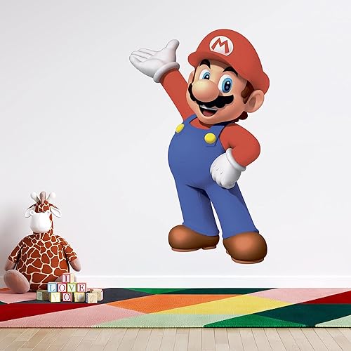 Miniatura 2 de Adhesivo de vinilo para decoración de personajes de videojuegos, diseño de Mario para el hogar, sala de estar, 20 x 25 pulgadas, para niños,