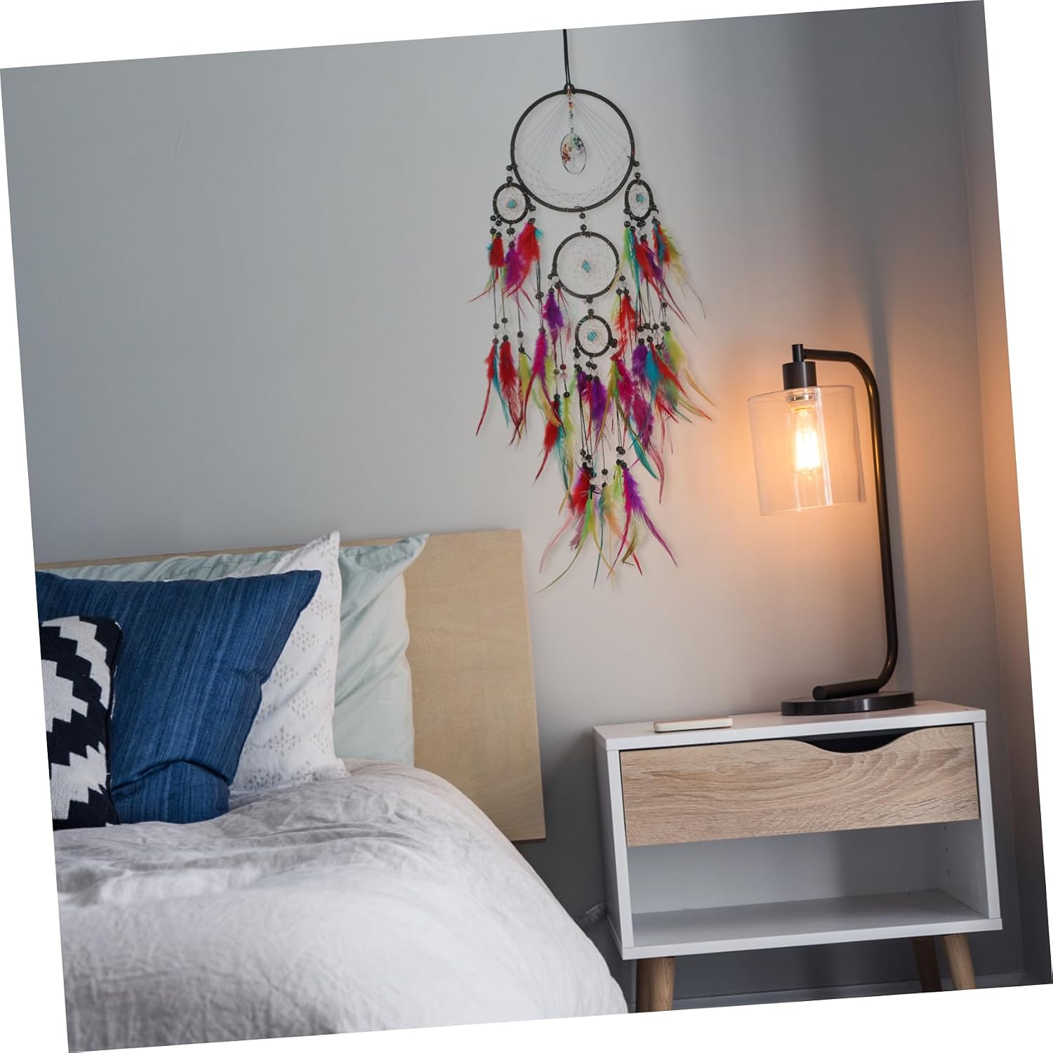 Boho Wall Decor Dream Catcher Pendant Large Home Plume Pendant for Bedroom Wall Hanging