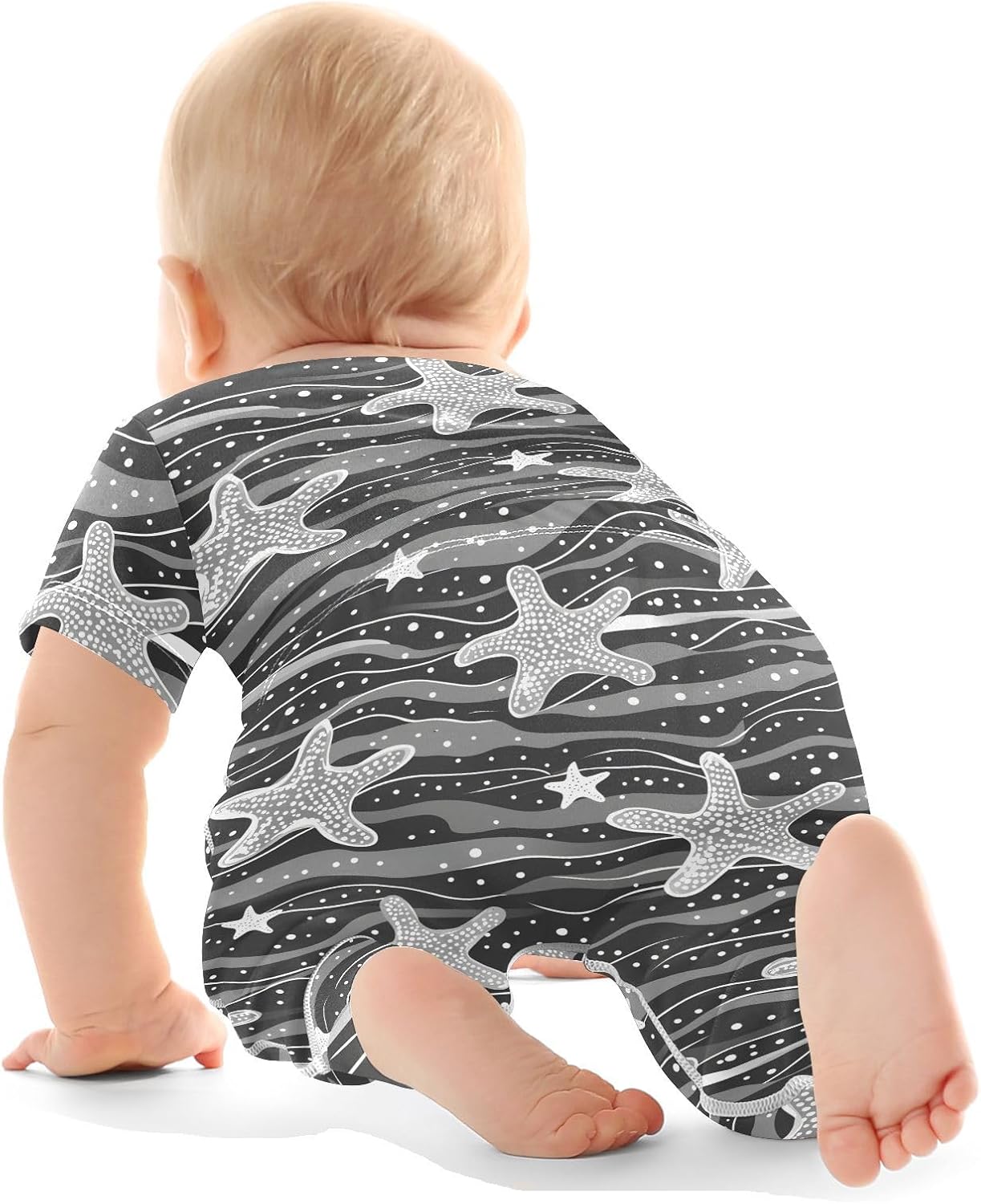 vvfelixl Baby Clothes Sea Star Marine Baby Bodysuits Set Unisex Short Sleeve Babys Pants Sets 0-3M