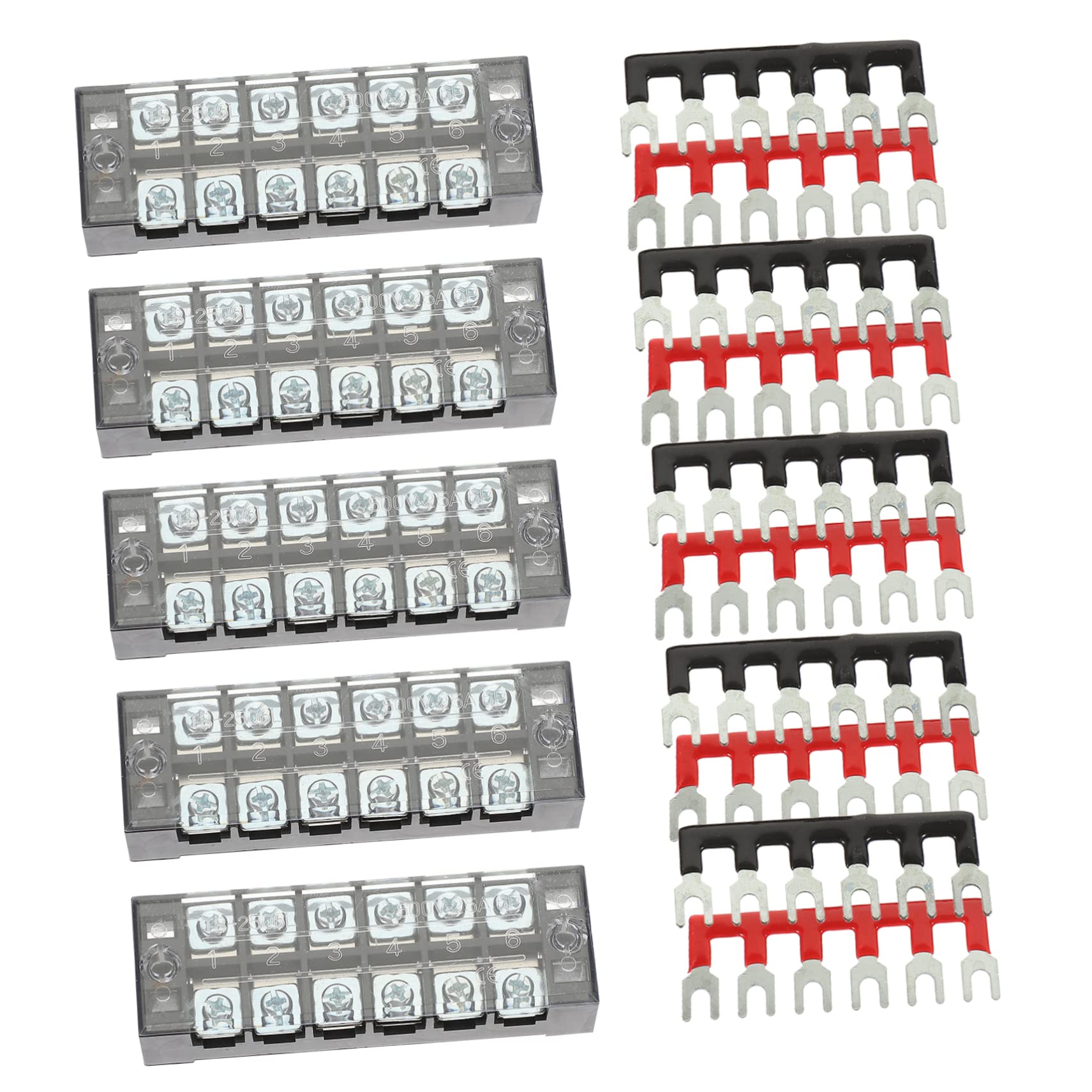 TOPBATHY 2 Set Morsettiera Elettrica Set con Collegamento Doppia File per Distribuzione Alimentazione Terminal Block Robusto e Conduttivo per Trailer e Impianti Marini
