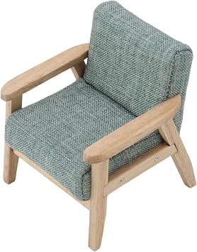 Alomejor Doll House Sofa,Realistic Fabric Upholstery Miniature Armchair 112 Scale for Dollhouse Collectors Home Decor Projects and Miniature Enthusiasts