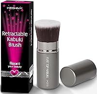 Vista 14 de Keshima Brocha de base plana Kabuki – Brocha de base prémium para maquillaje líquido, crema y polvo, pulido, mezcla y cara (tamaño regular, blanco)