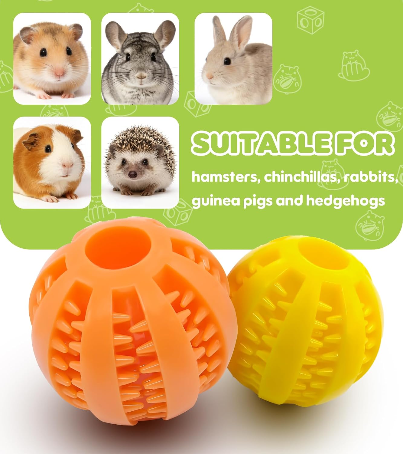 Natural Hamster Chew Toys,Hamster Foraging Ball Educational Toy,Slow Feeder Rat Enrichment Toy for Dwarf Hamsters,Syrian Hamsters,Guinea Pigs,Hamster Ball（2PCS）