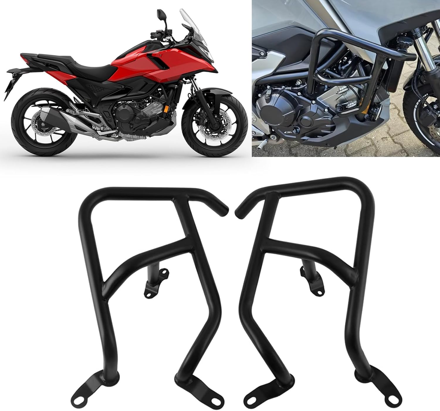 For NC750X nc750x 2024 2023-2021 accessories new protection anti-fall insurance bumper guard engine guard anti-collision bar frame protection (black)