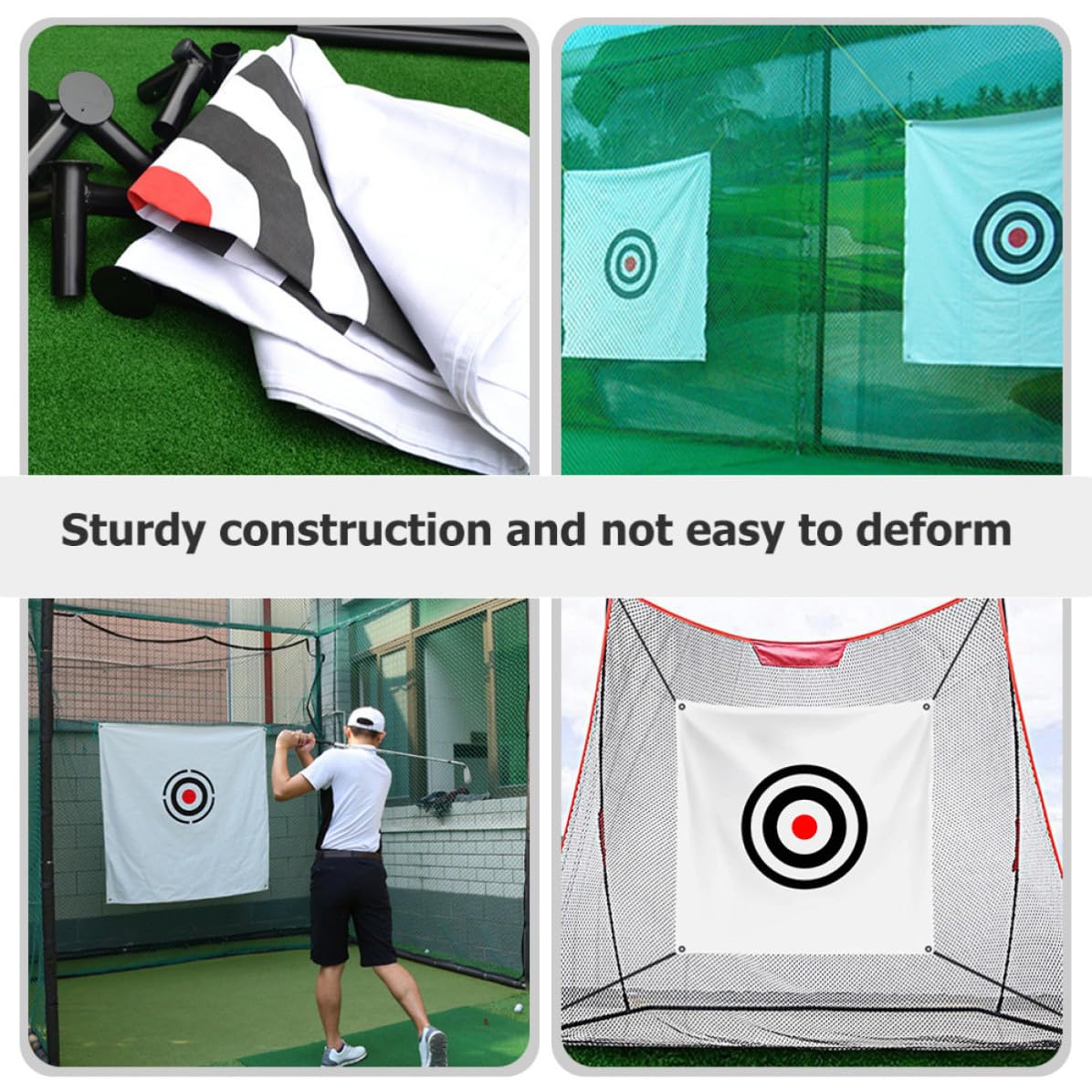 VICASKY Golfschlagstoff Zielnetz aus Canvas Faltbar Weiß für Golf Übung Absorbiert Schlagkraft für Profi und Amateurgolfer Schlagnetz für Indoor und Familienfeiern