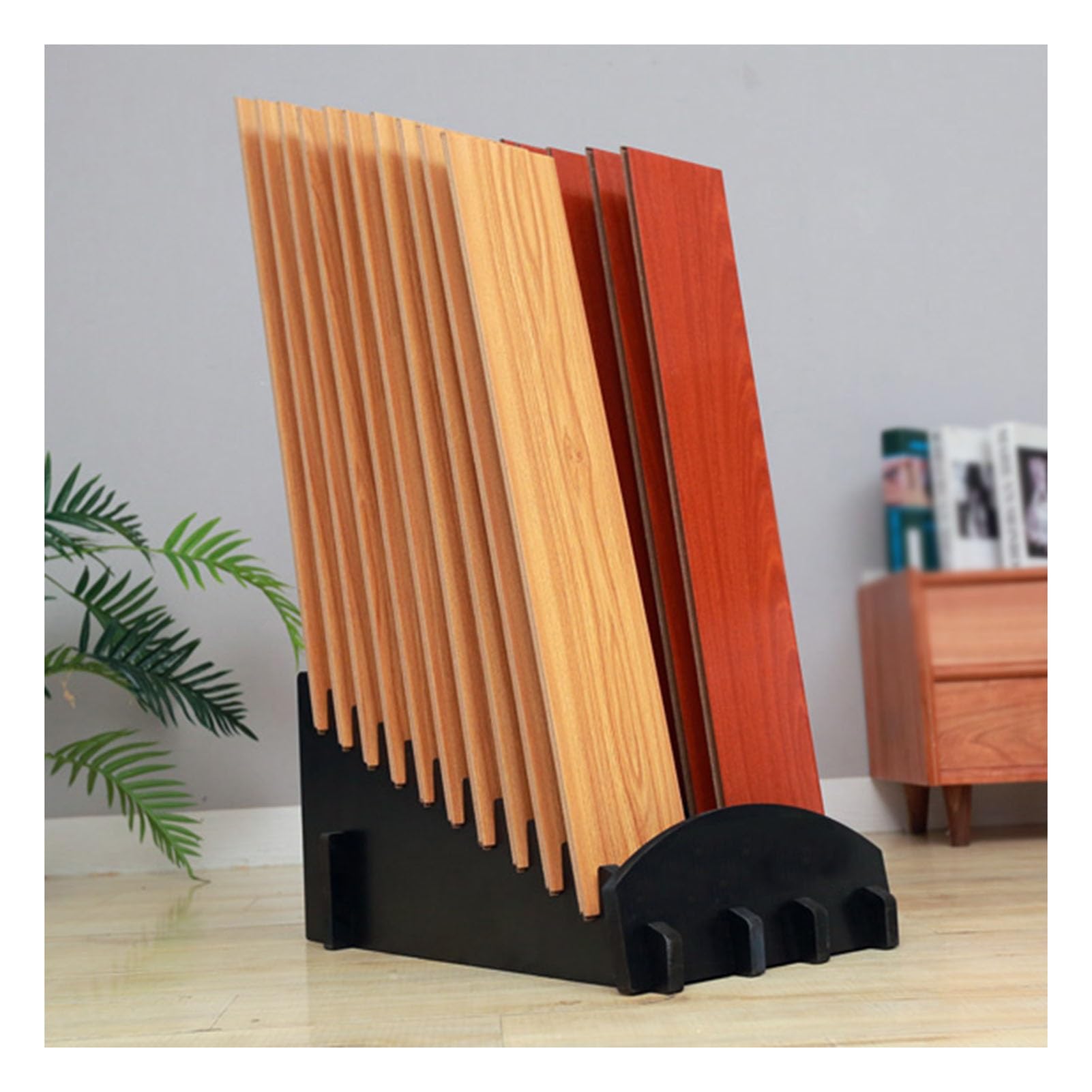 20-Gitter-Bodenfliesen-Präsentationsständer. Plattenpräsentationsregal Mit Großer Kapazität. Probentürständer. Trapezförmiges Probenregal. for Das Lager In Ausstellungshallen(Black)
