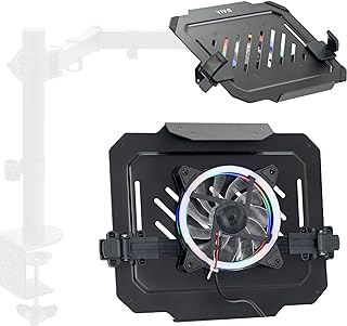 VIVO Universal Adjustable 12 to 15.6 inch Laptop Notebook Tray with RGB Fan, Fits VESA Compatible Monitor Arms, Black, STAND-LAP5F