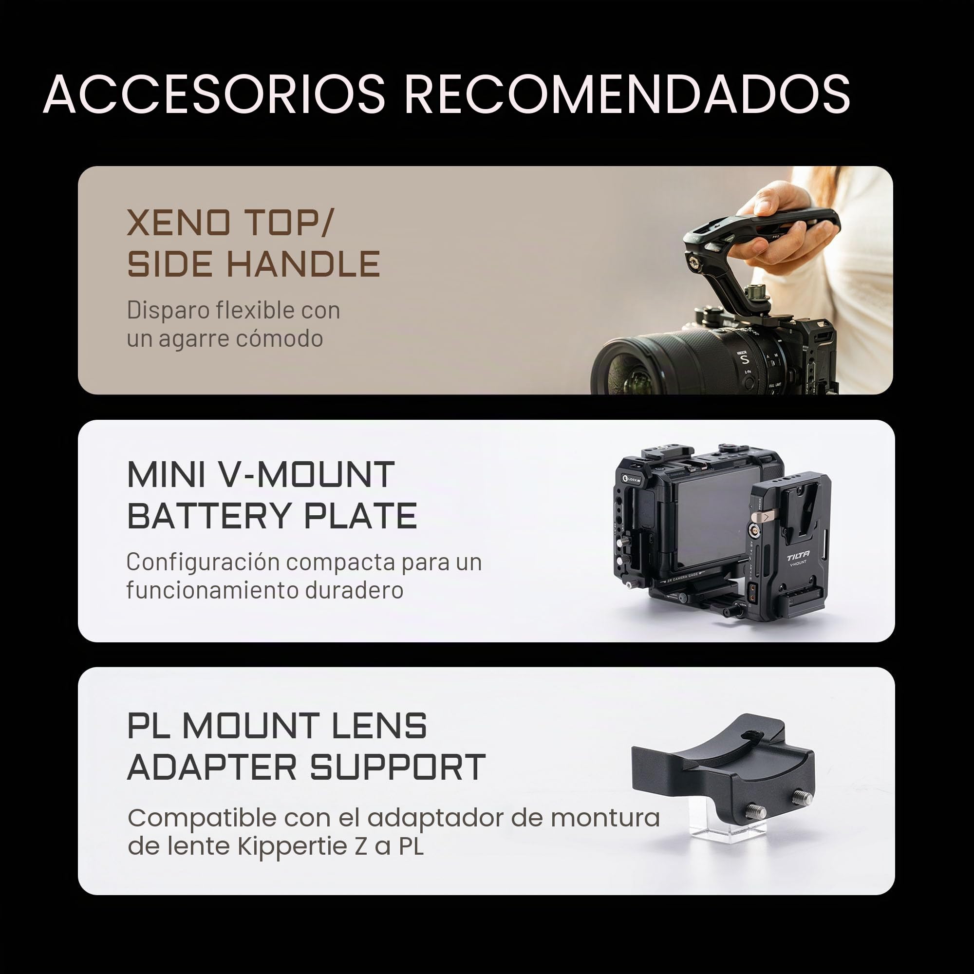 Tilta ZR Cage, Jaula Completa para cámara Compatible con Nikon ZR con roscas de 3/8"-16, 1/4"-20, Micro HDMI y Abrazadera para Cable USB-C - Negro TA-T98-FCC-B