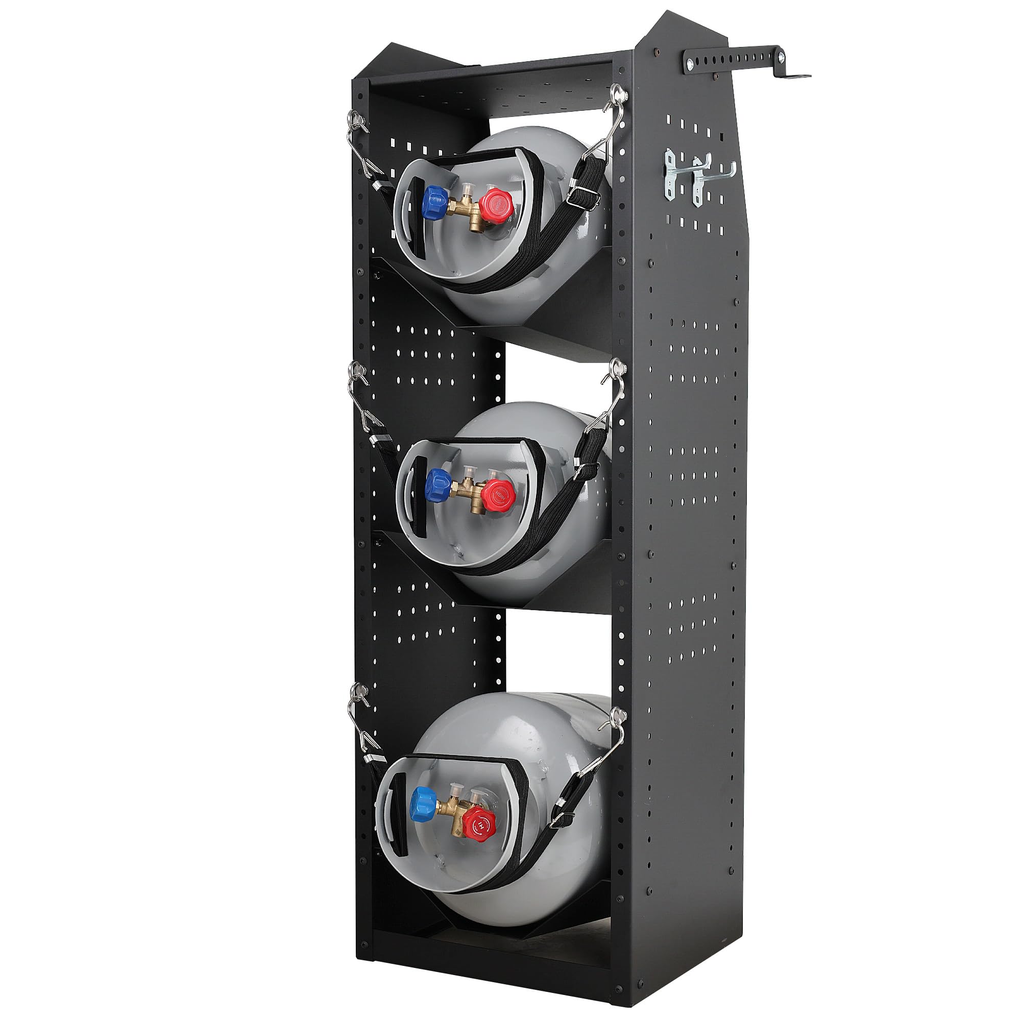 Van Refrigerant Tank Rack Steel Cylinder Rack Holder Cargo Van Shelving Storage 46" H x 14.7" W x 13" D