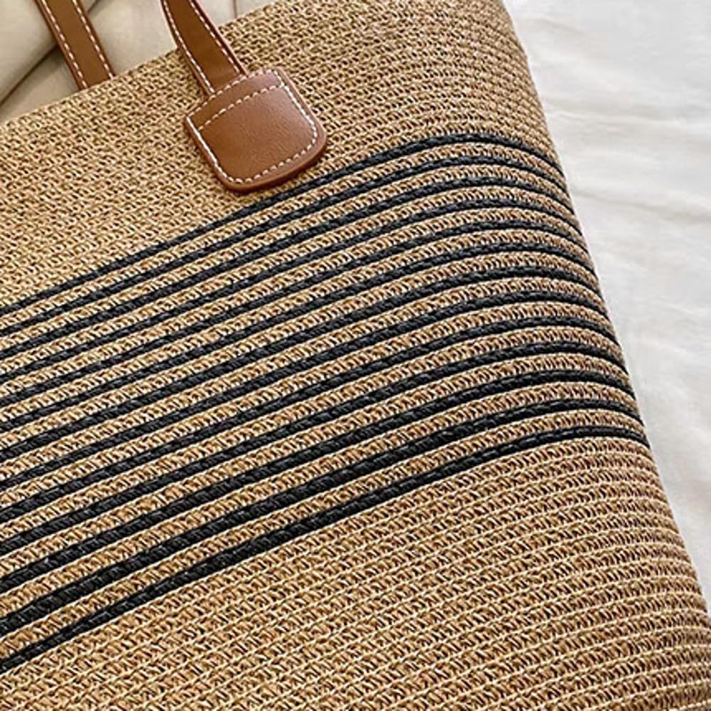 Straw Beach Bag for Women Straw Tote Bag Woven Purses Summer Shoulder Handbag Rattan Bucket Purse Woven Shoulder Purses 2026