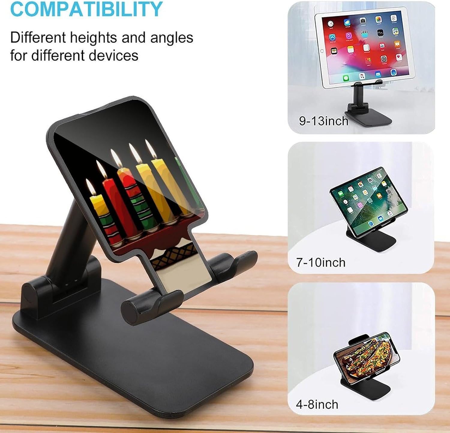 Kwanzaa Candles Foldable Phone Holder, Available for All Smartphones image 3
