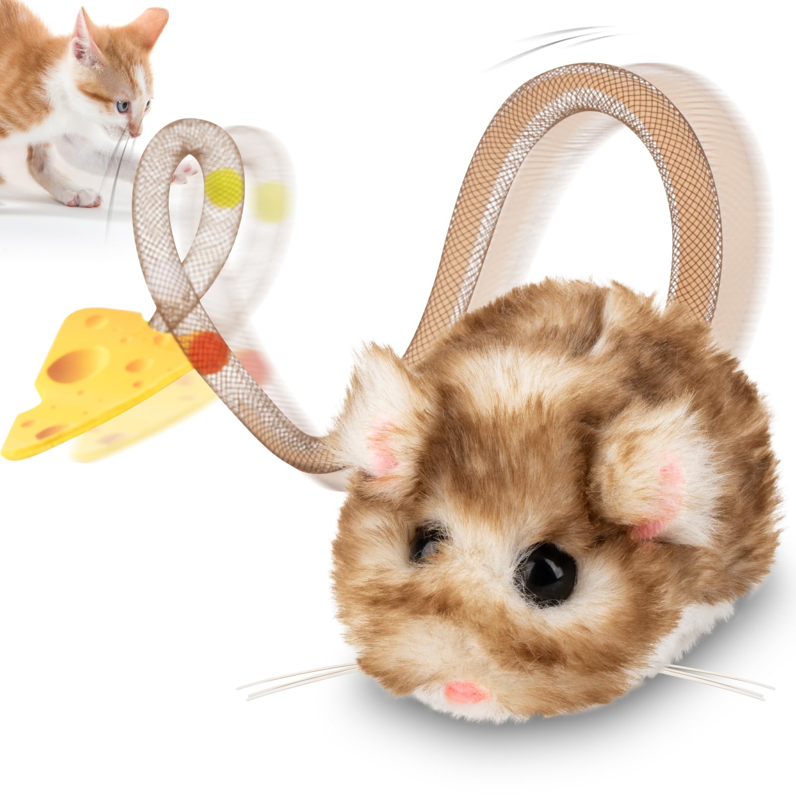 Migipaws Interactive MigiMouse: Smart Sensor, 360° Rolling, Rechargeable Cat Toy