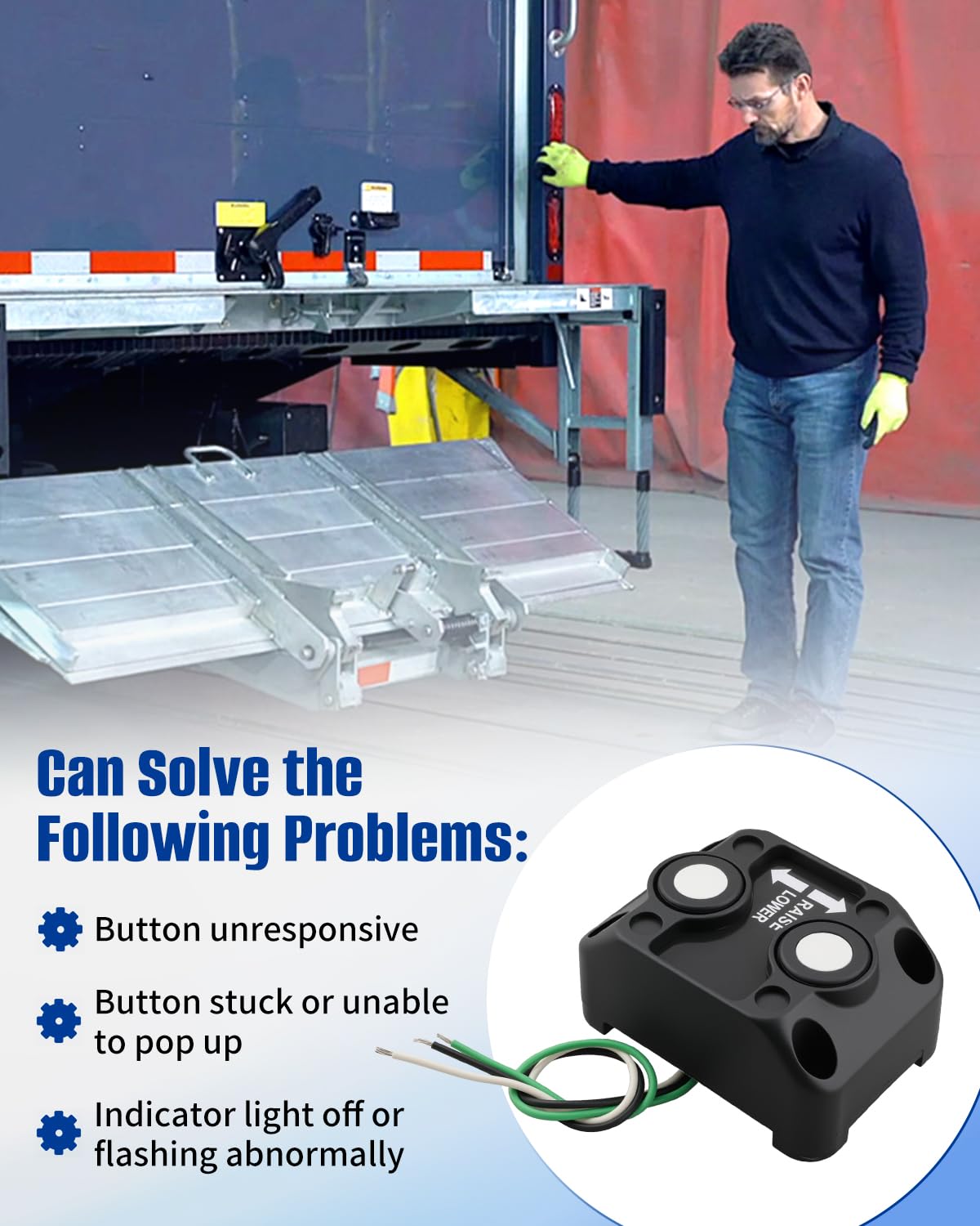 Liftgate Super Switch Fit for Waltco Lift Gates Switch Button with 3 Wire Raise Lower Function Replace 800000425 80001431 80000429 10099300 10099320