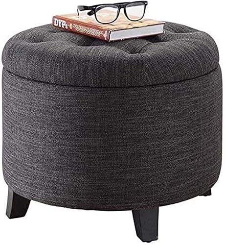 Miniatura 4 de Convenience Concepts Designs4Comfort Otomana redonda, tela gris