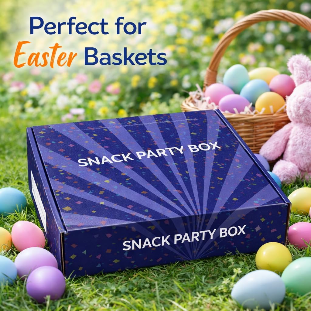 SNACK PARTY BOX by The Boundless Box – 25 Healthy and Dye-Free Snacks for Kids & Adults, Lunchbox Favorites, Party Snack Box, Care Package, Easter