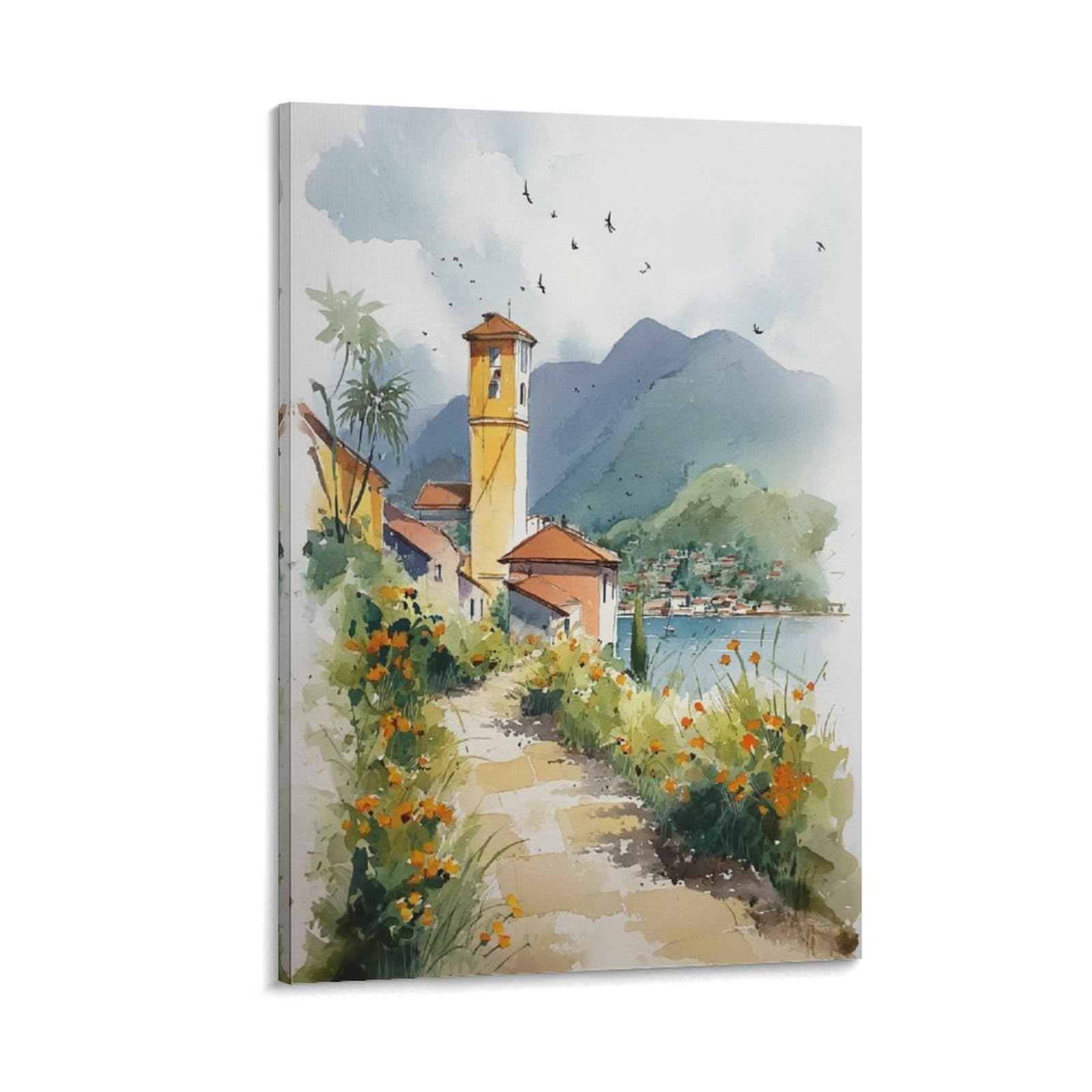 XWYMXZ Nicaragua Tree Watercolor 20x30inch(50x75cm) Vintage Travel Poster Watercolor Canvas Art