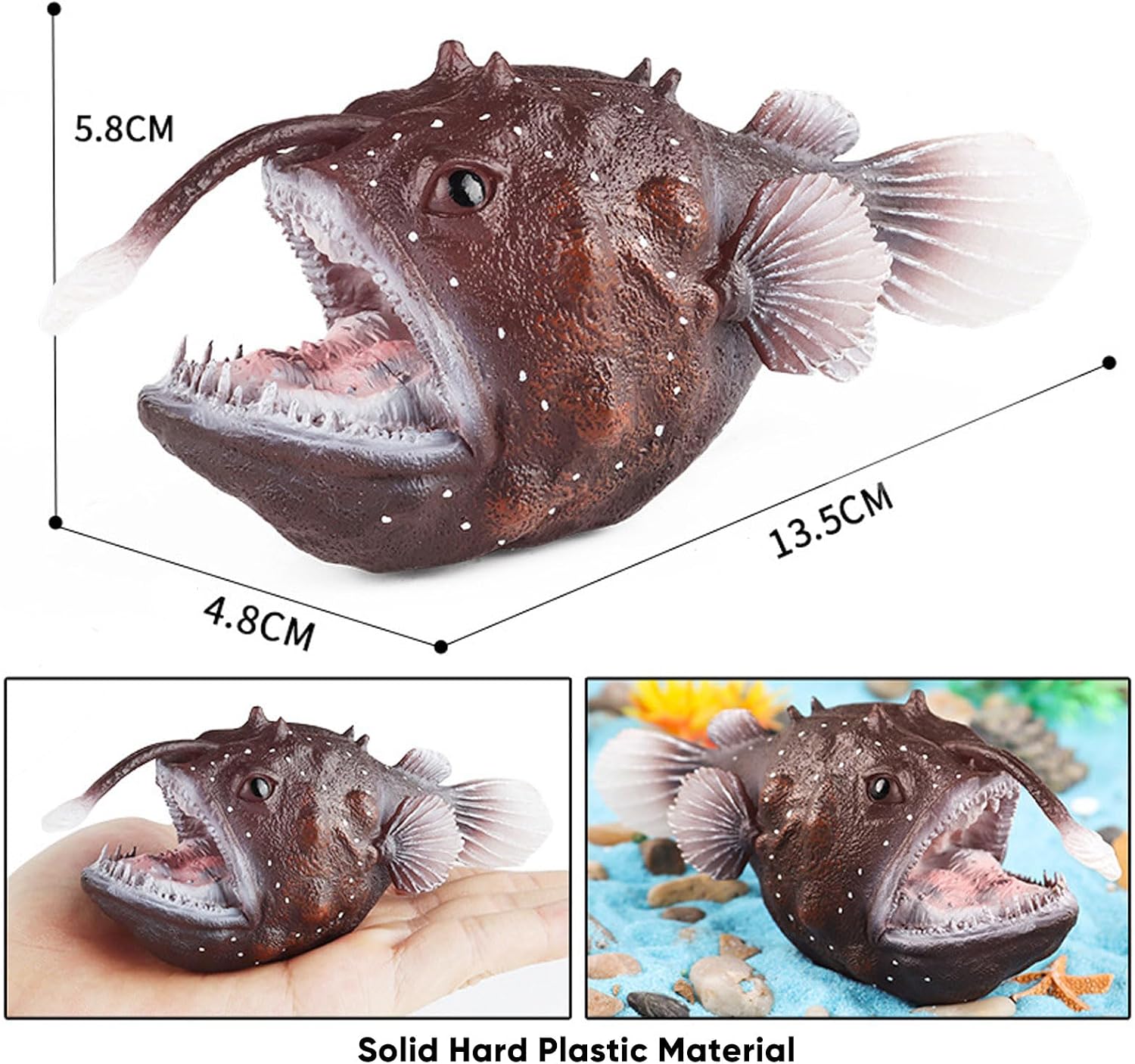 Anglerfish Figurine Sea Ocean Marine Animal Model Fish Figure Science Educational Play Fish Tank Decoration Birthday Gifts Party Favors Toys image 3