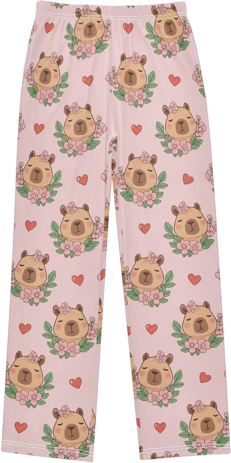 Super Soft Pajama Lounge Pants with Pockets Elastic Waist Sleepwear Long Pajama Bottoms for Christmas