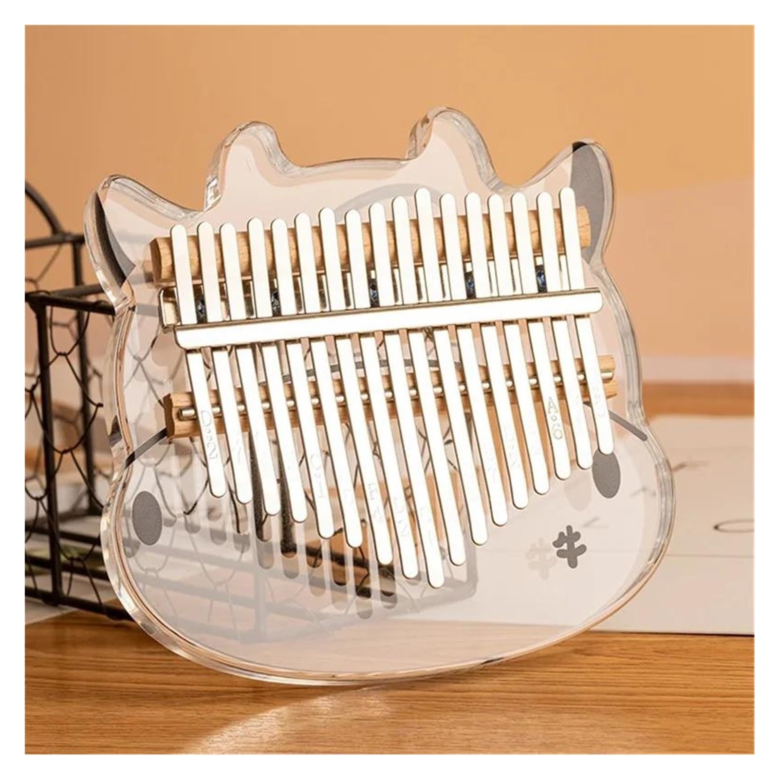 17 Kluczowa Dekoracja Kalimba Profesjonalna Mini Drewniana Żywica Mini Naklejka Dekoracyjna Muzyka Na Klawiaturę Piyano Fortepian Profesjonalny Instrument(Style 3)