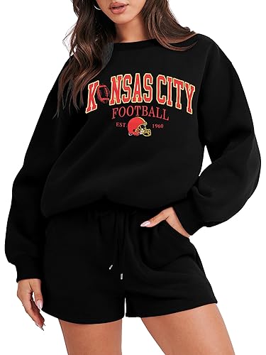 VILOVE Game Day 2 Piece Outfits Women Funny Football Graphic