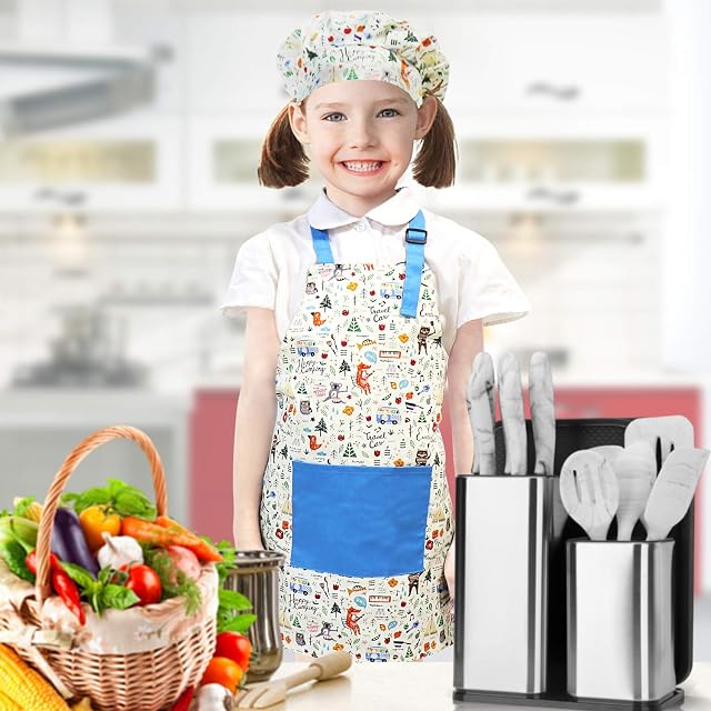 Foto 4 de 7 de Jennice House Juego de delantal para niños con sombrero de chef