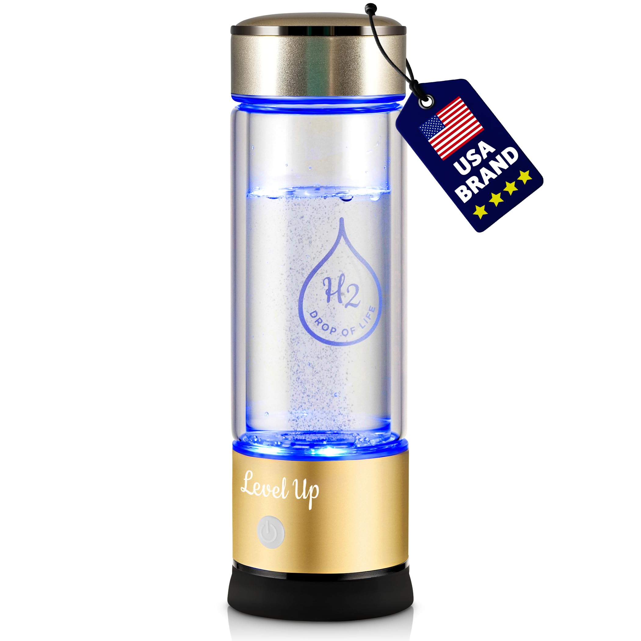 LevelUpWay 2025 Hydrogen Water Bottle Generator – New Technology Glass with SPE PEM Ionic Membrane...