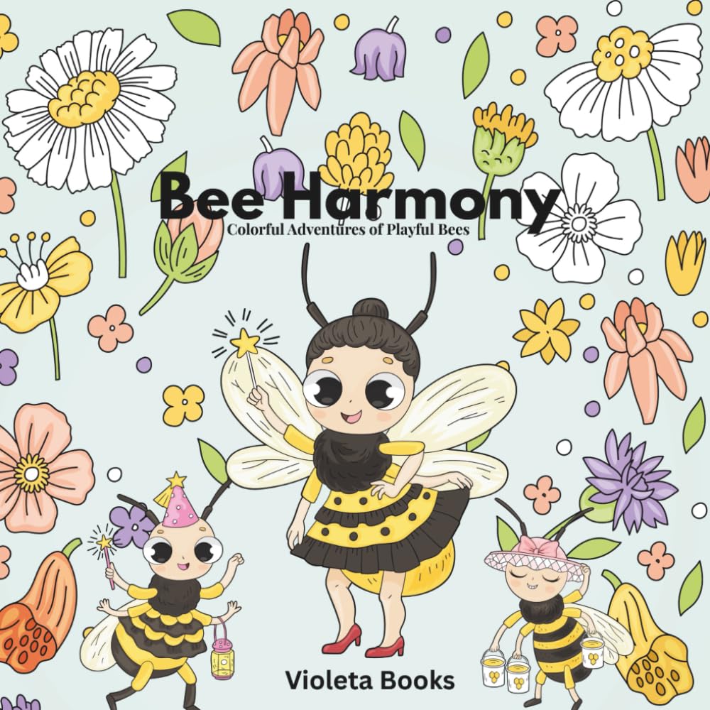 Bee Harmony: Colorful Adventures of Playful Bees