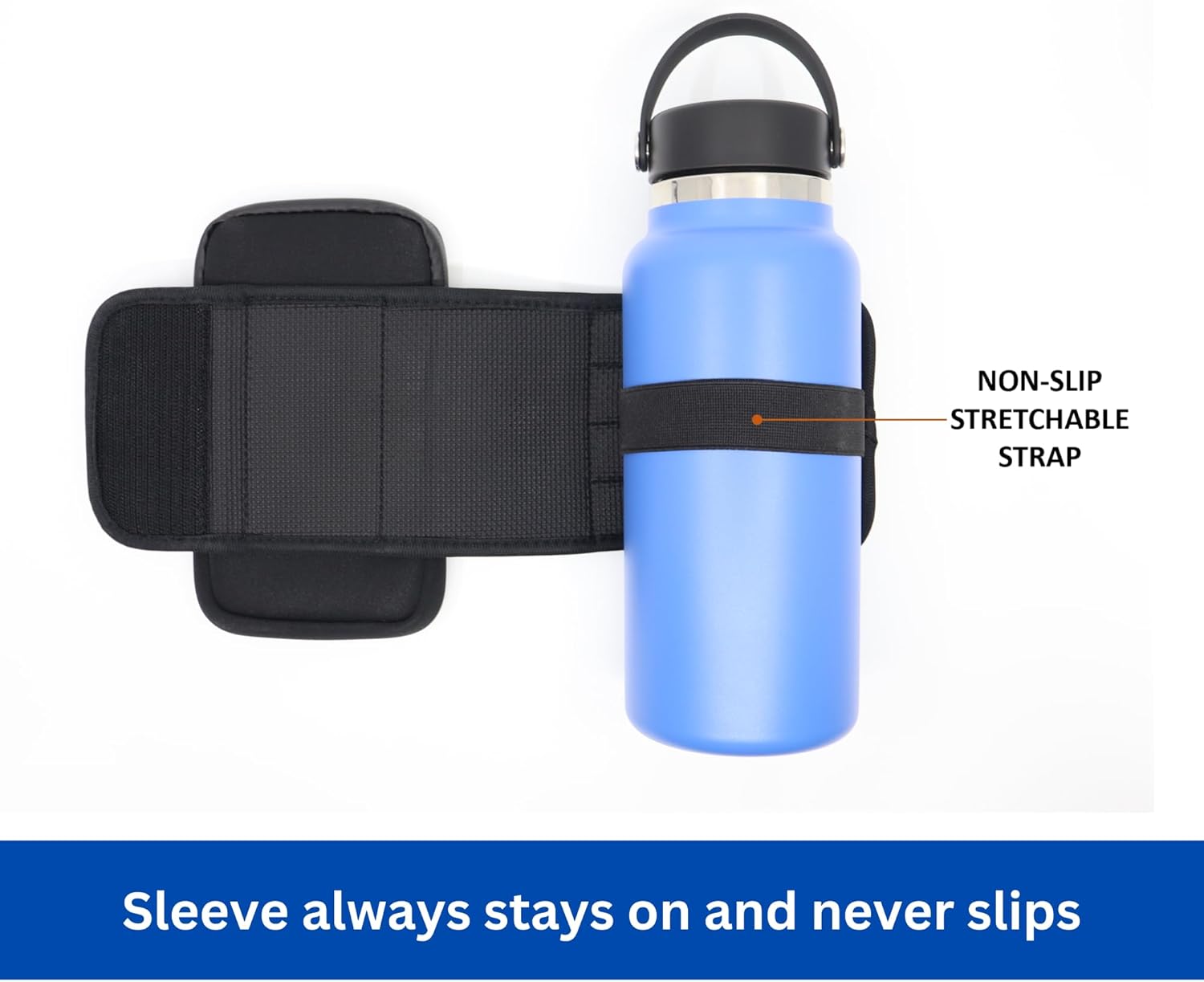 Magnetic Water Bottle Sleeve with Phone Pouch for Gym, Touchscreen Access, Key Clip, Fits Most 20 to 40 oz Bottles, Attaches to Metal Gym Equipment, Keeps Bottle Off the Floor and within Reach - Image 3