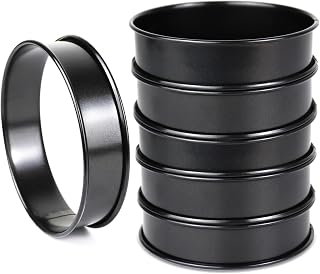 6pcs English Muffin Rings, 4 Inch Double Rolled Stainless Steel Crumpet & Tart Rings, Non-Stick for Muffin, Crumpet, Fry Eggs