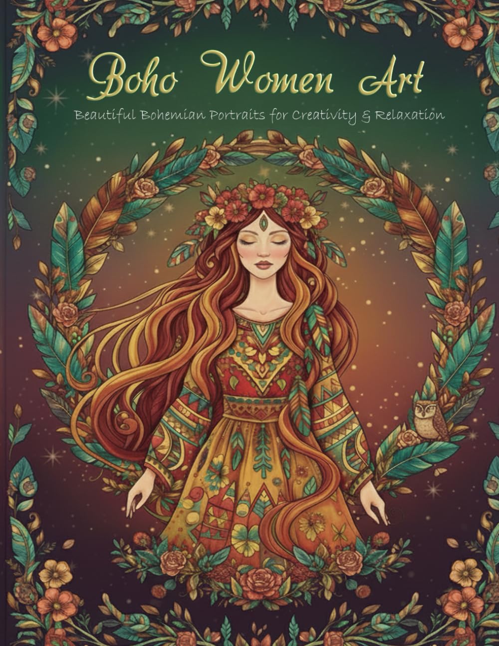 Boho Women Art: Beautiful Bohemian Portraits for Creativity & Relaxation
